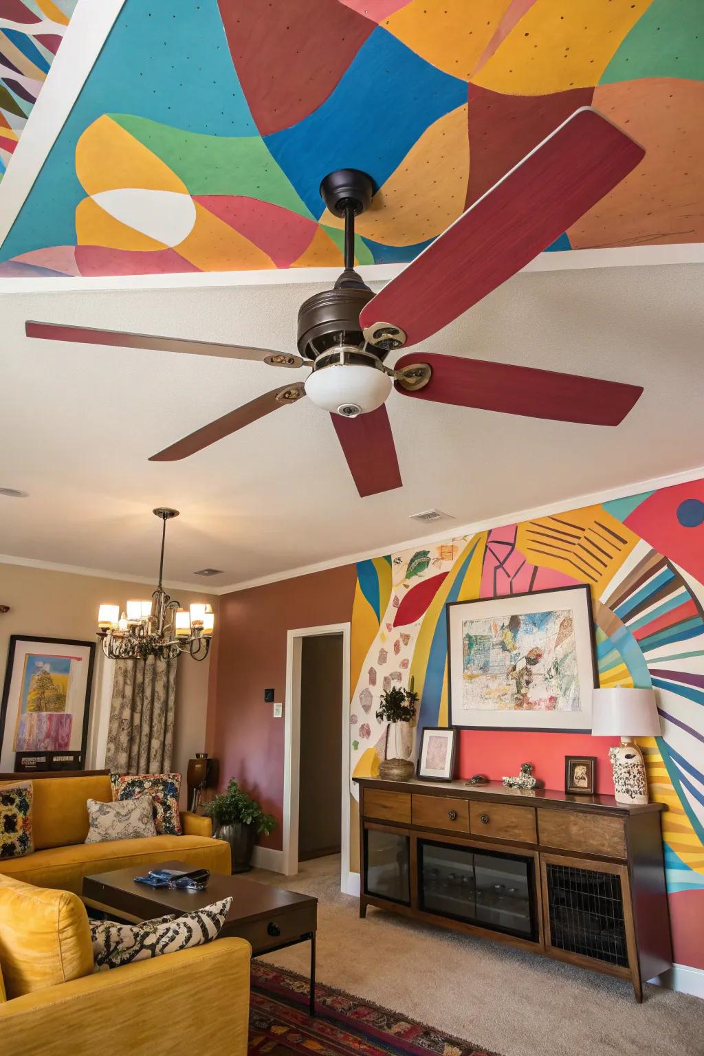 Add artistic flair with a ceiling fan that doubles as art.