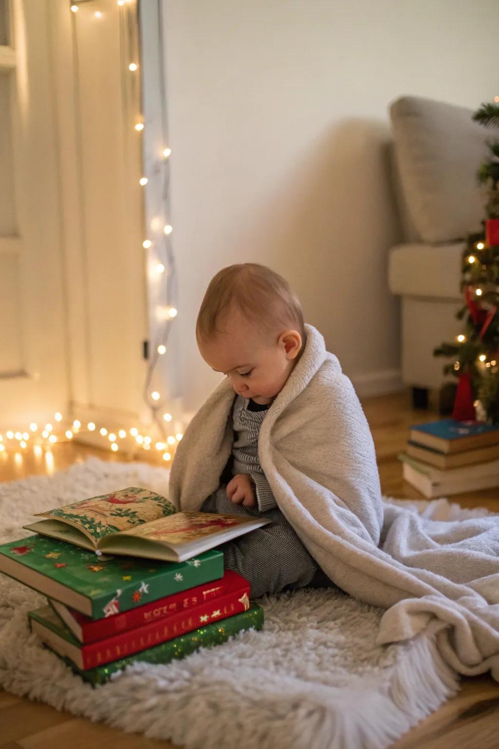 With your child, a warm nook for Christmas reading time.