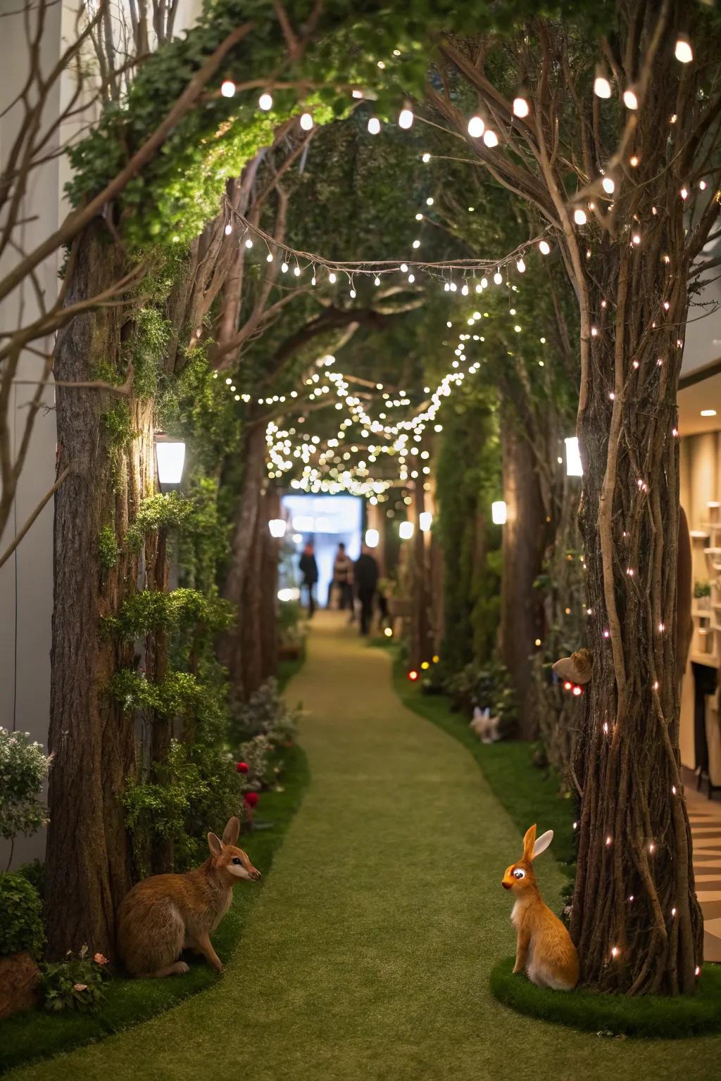 Step into a serene magical forest right inside your school hallway.