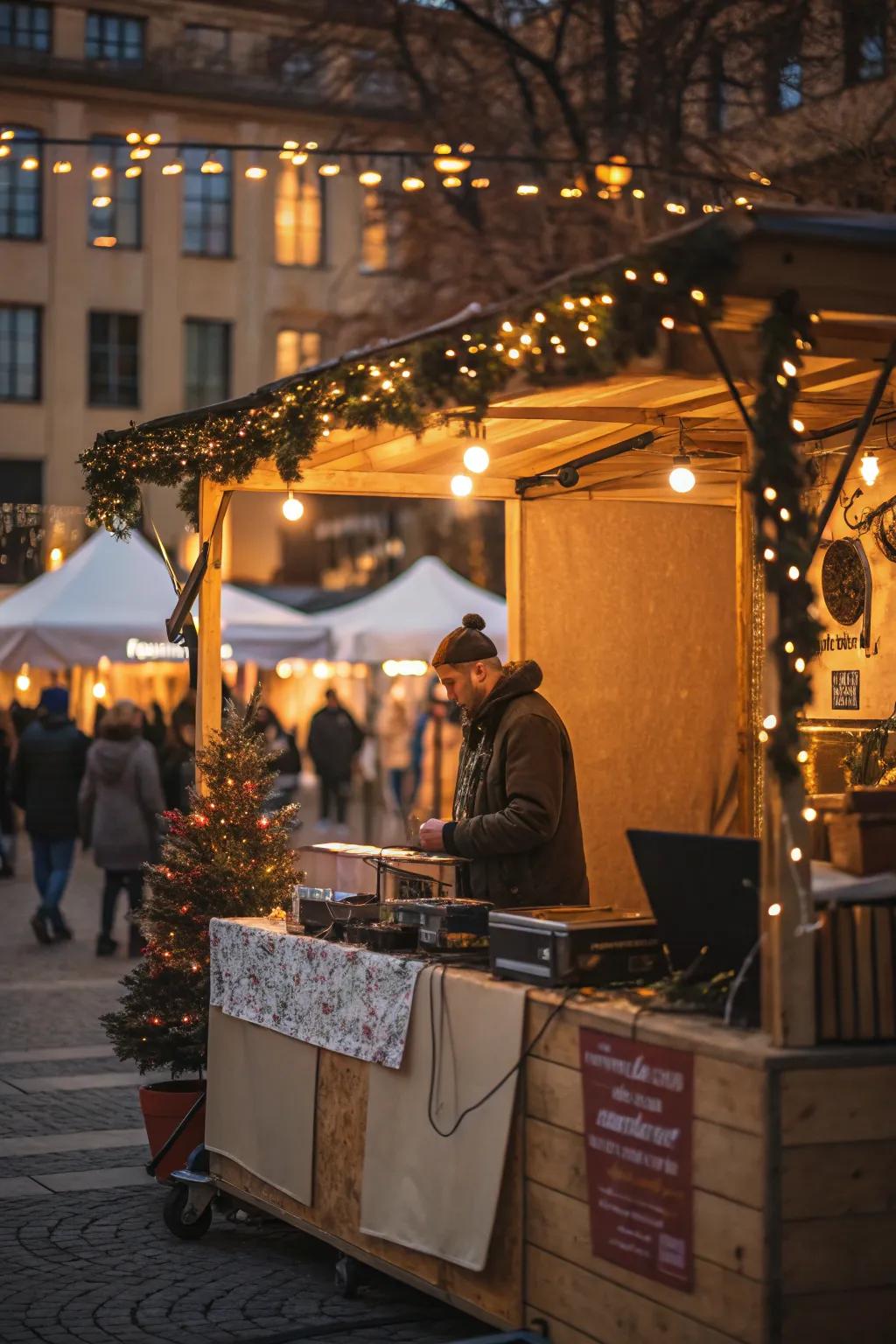Seasonal melodies fashion a celebratory atmosphere.
