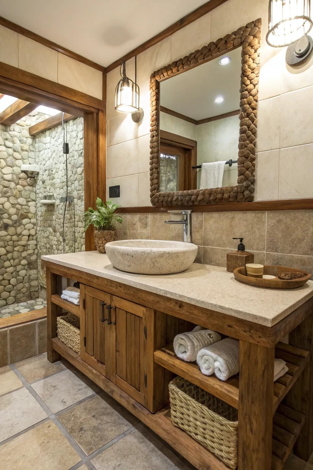 Raw materials foster a relaxing atmosphere.