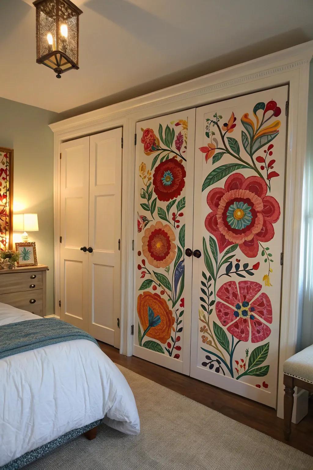 Bold colors: turning doors into artistic statements.
