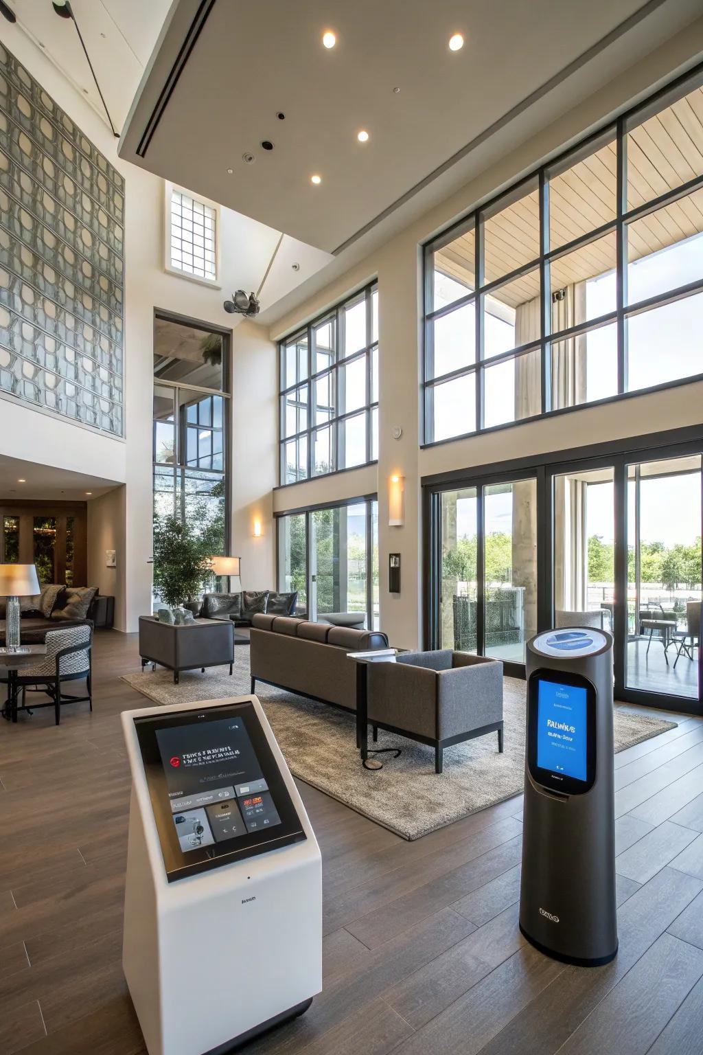 Intelligent technology enhancing convenience in a clubhouse.