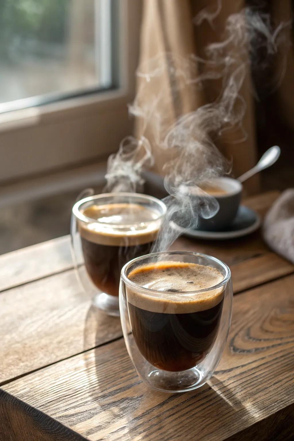 Preserve ideal beverage temperatures with dual-layer glasses.