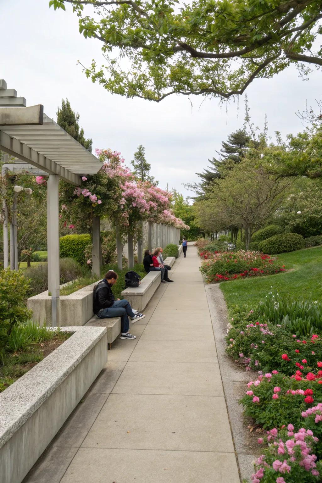 Mix practicality and leisure with integrated seating.
