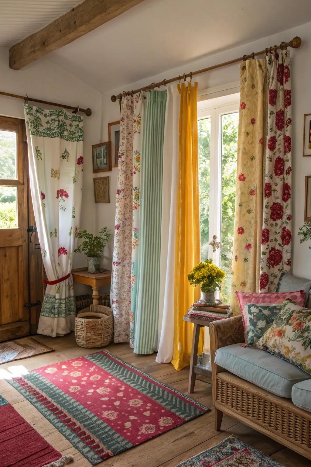 Varied compositions create a unique, personalized countryside style.