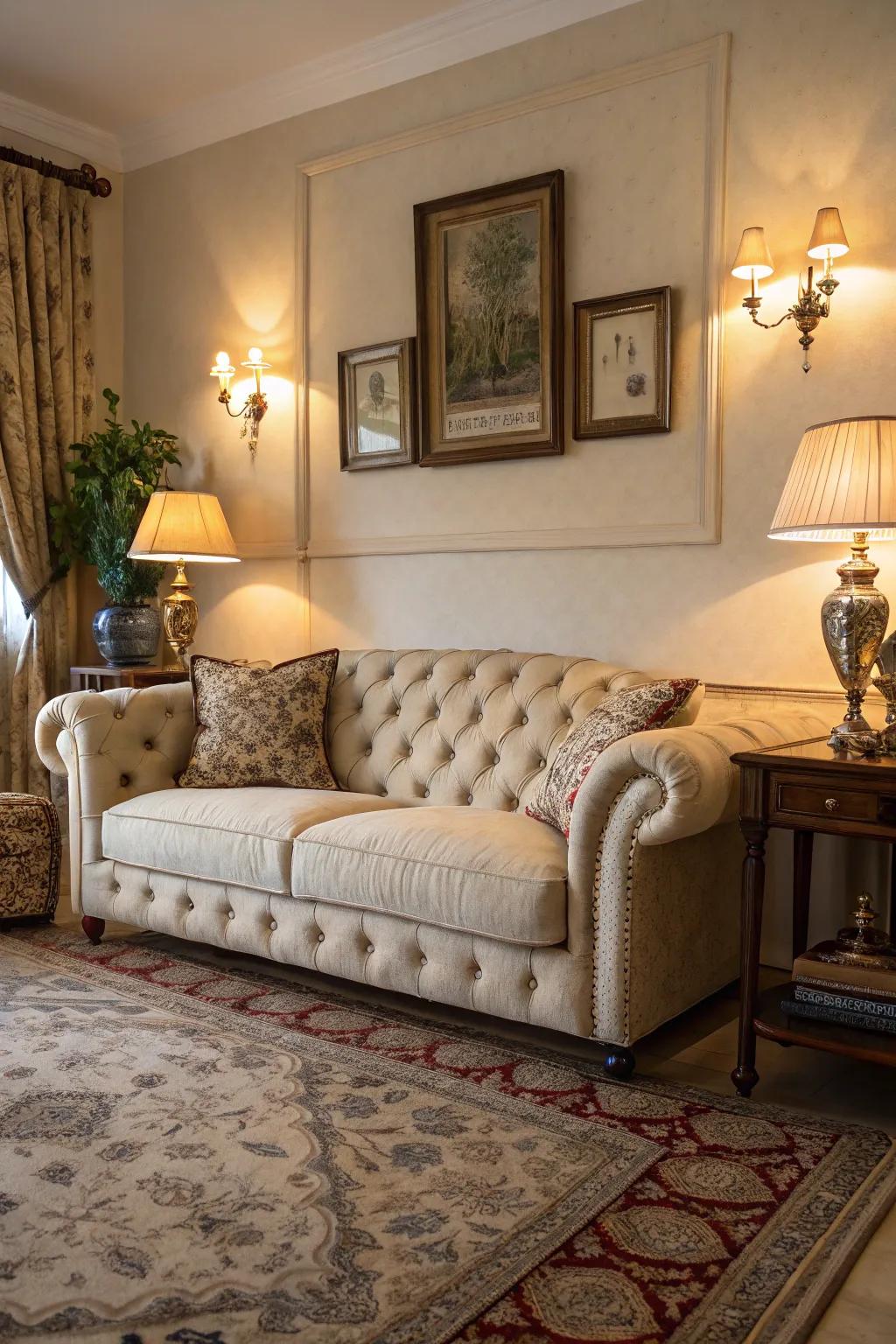 Tufted wraps deliver timeless elegance and coziness to your sofa.