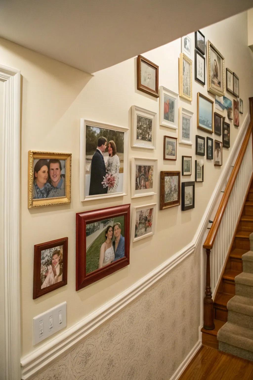 Position photos around corners for an effortless visual connection.
