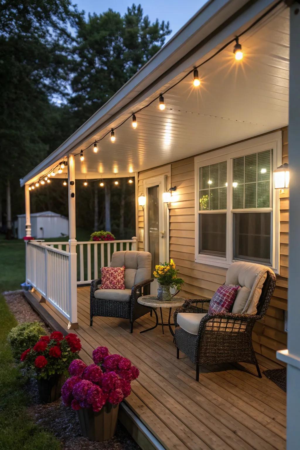 Intelligent illumination enhances both the utility and beauty of your porch.
