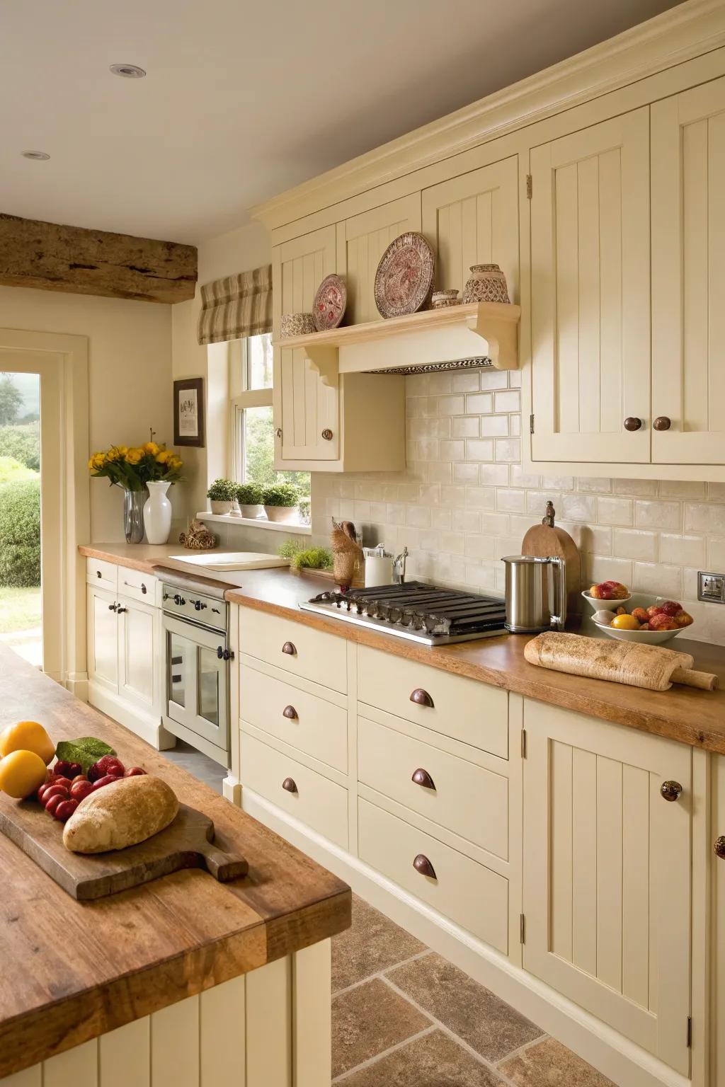Down-to-earth components create a cozy ambiance.