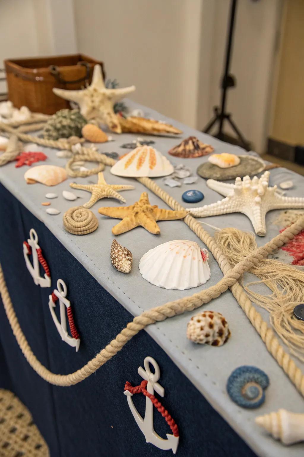 Seashells bring the shore to your party decorations.