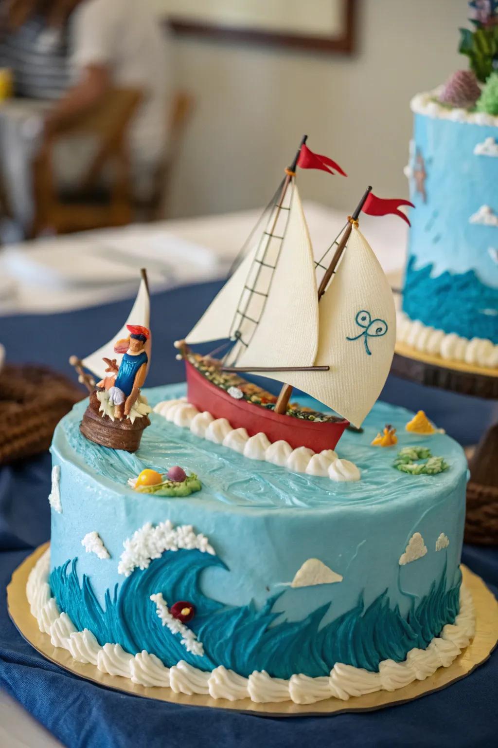 A sailing expedition scene captures the essence of exploration.