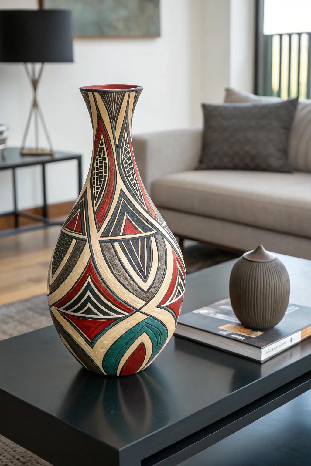Abstract sculptures introduce a modern touch to your decor.