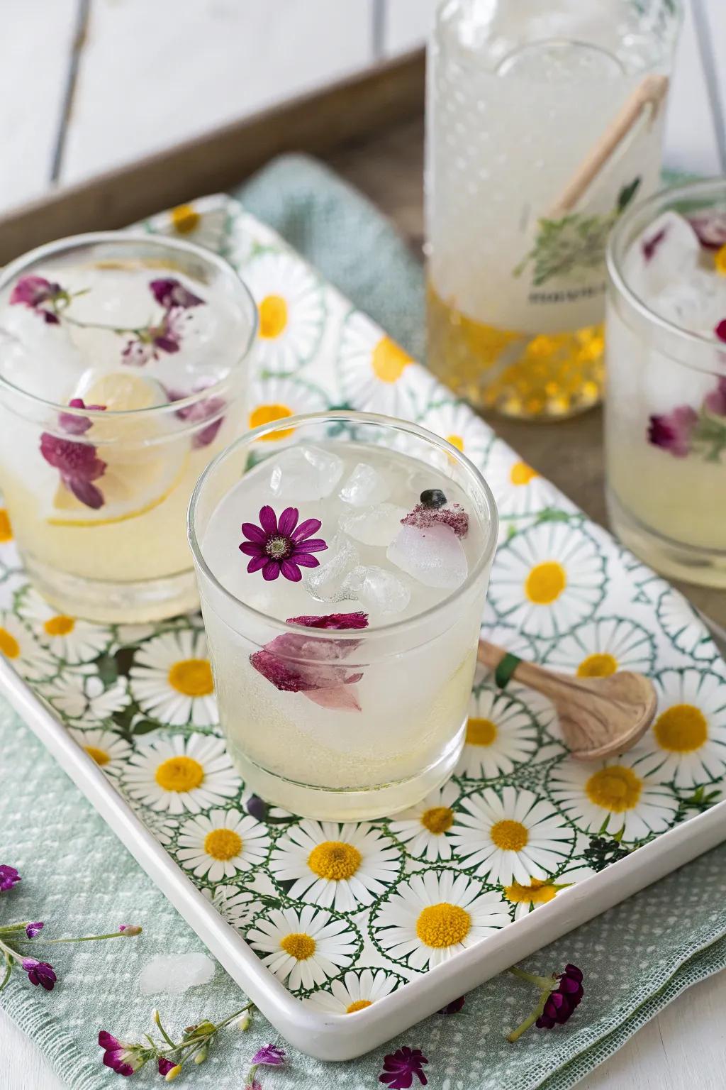 Refresh guests with drinks infused with daisy ideas.