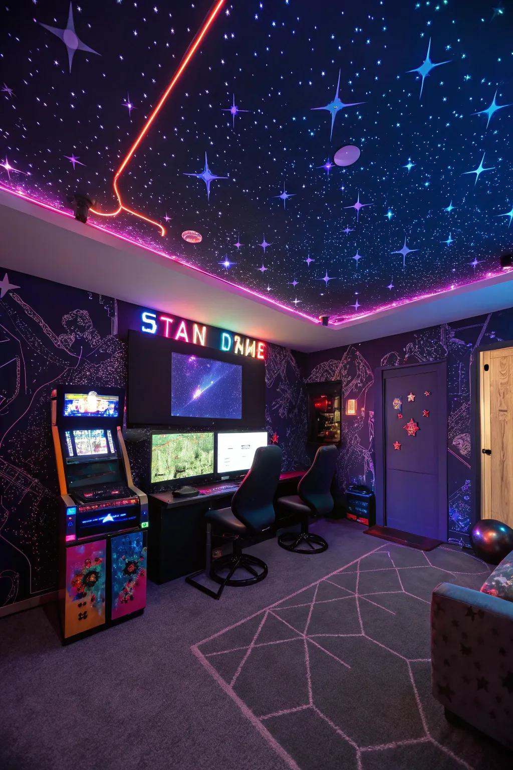 Luminescent decor infuses a magical vibe into the atmosphere of your gaming area.