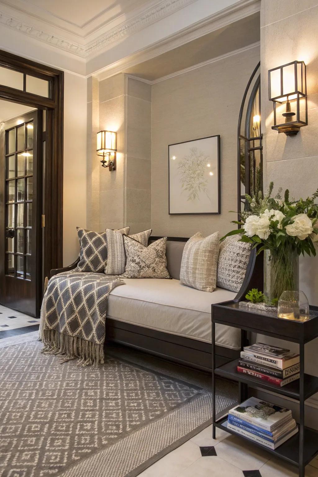 With a daybed in your entryway, you can welcome guests.