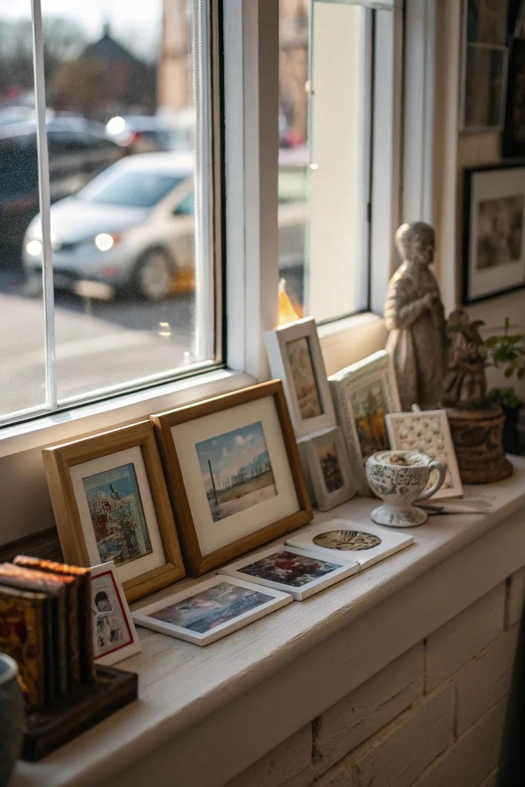 A mini art showcase adds an artistic touch to your windows.