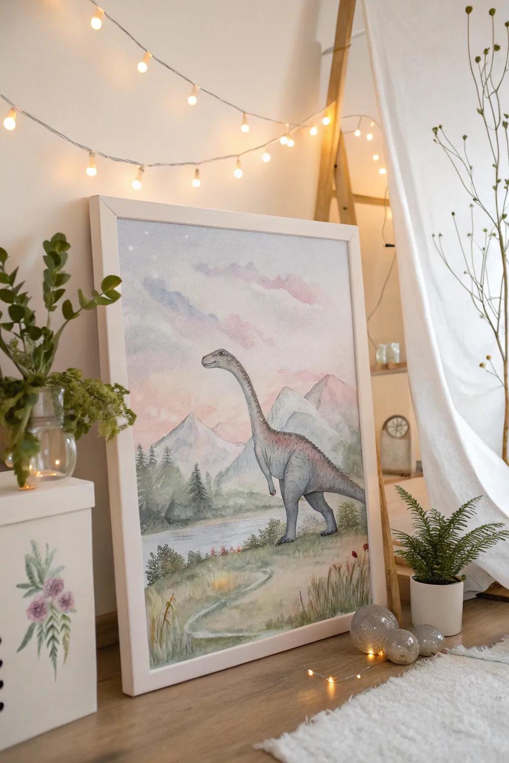 Serene and ethereal watercolor creature artwork