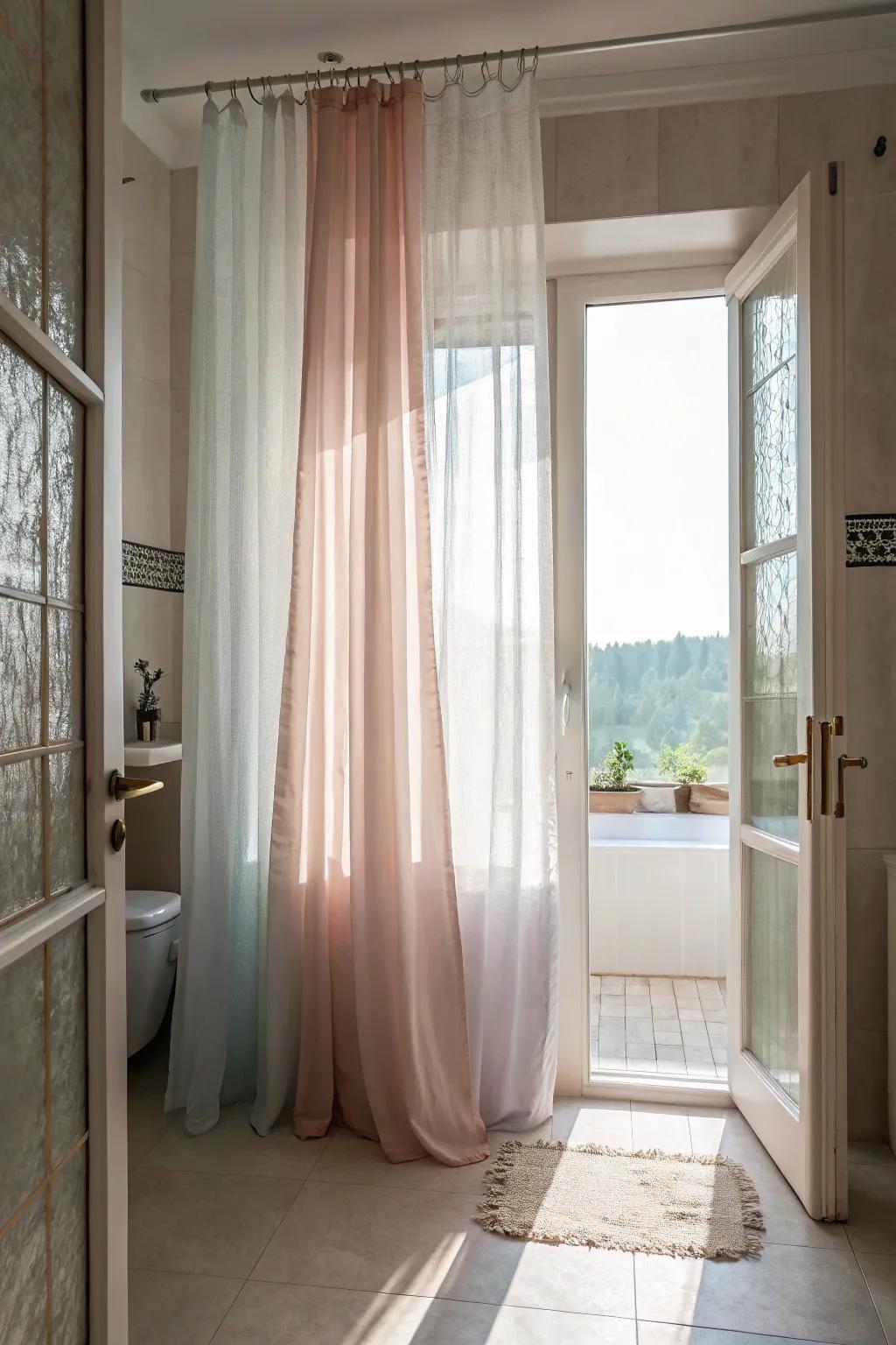 Sheer drapes provide elegance and subtle privacy.