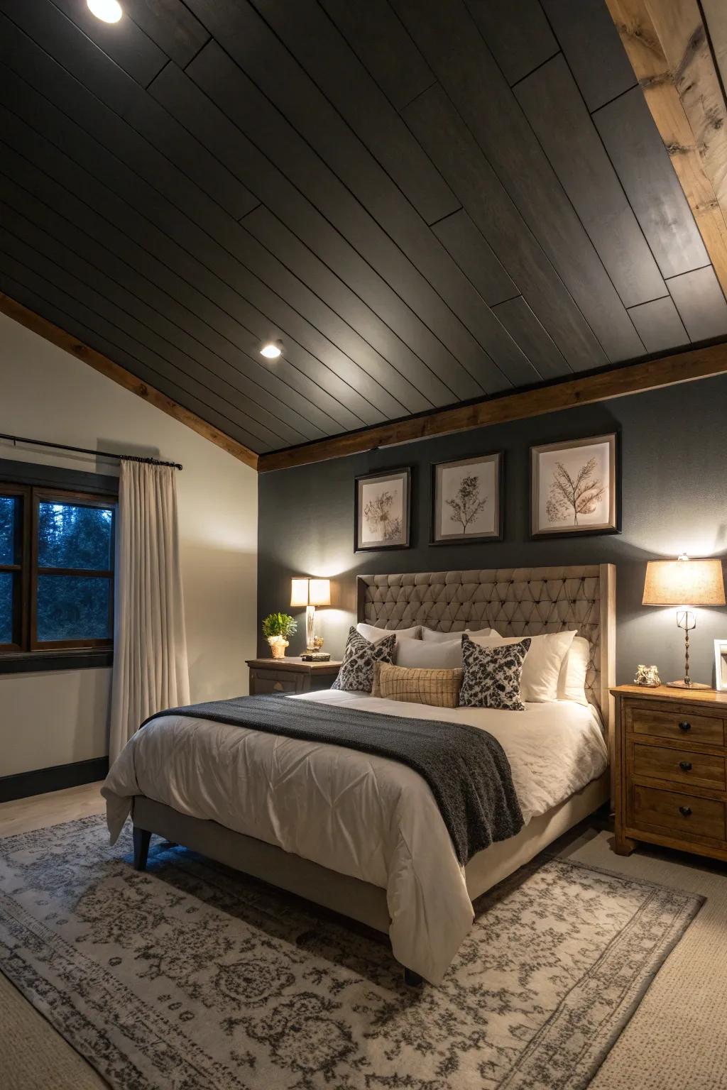 A dim overhead area establishes a snug, encompassing atmosphere.