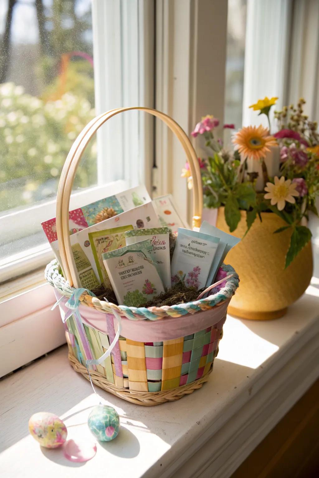 A gardener’s dream basket to celebrate spring blooms.