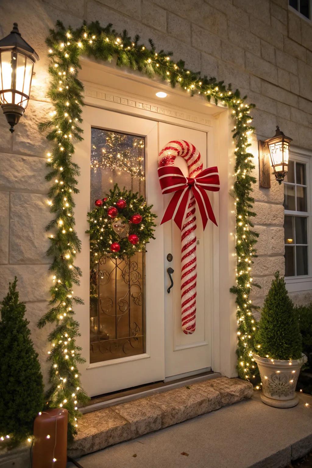 A sweet staff ribbon contributes a straightforward yet impactful festive accent.