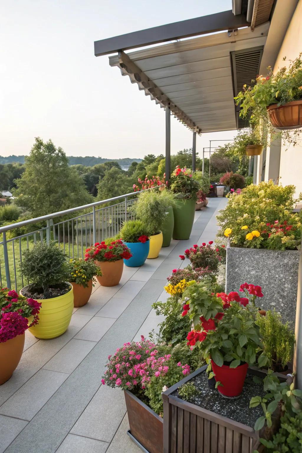 Creative containers add character and variety to patio gardens.