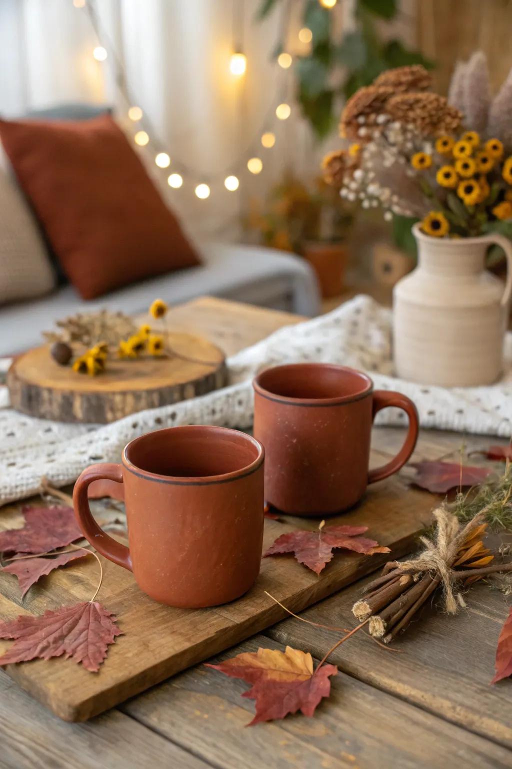 Textured fired clay vessels with earthy appeal.