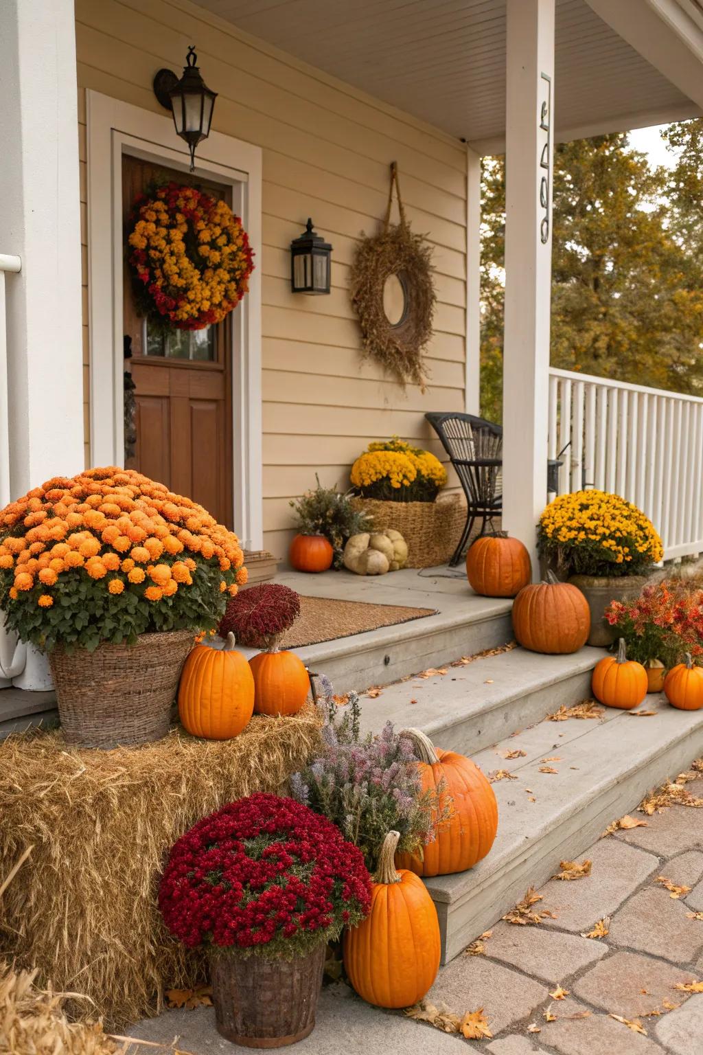 Gourd pots provide an imaginative and utilitarian twist to entryway arrangement.