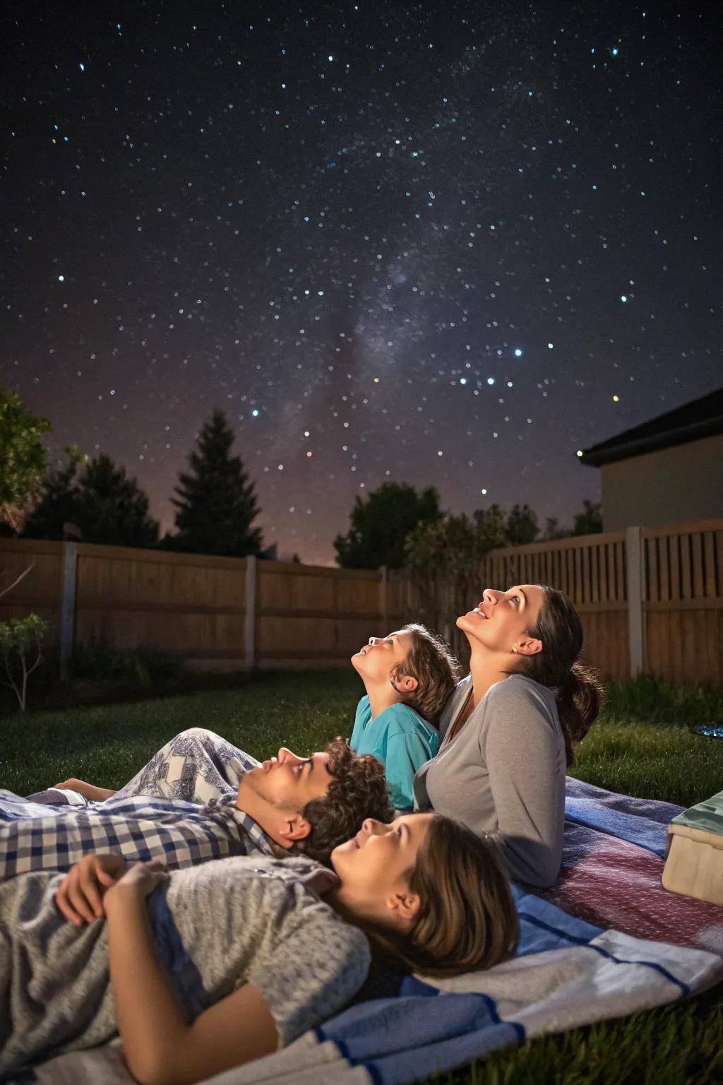 A quiet star watching night under a clear, star-filled sky.