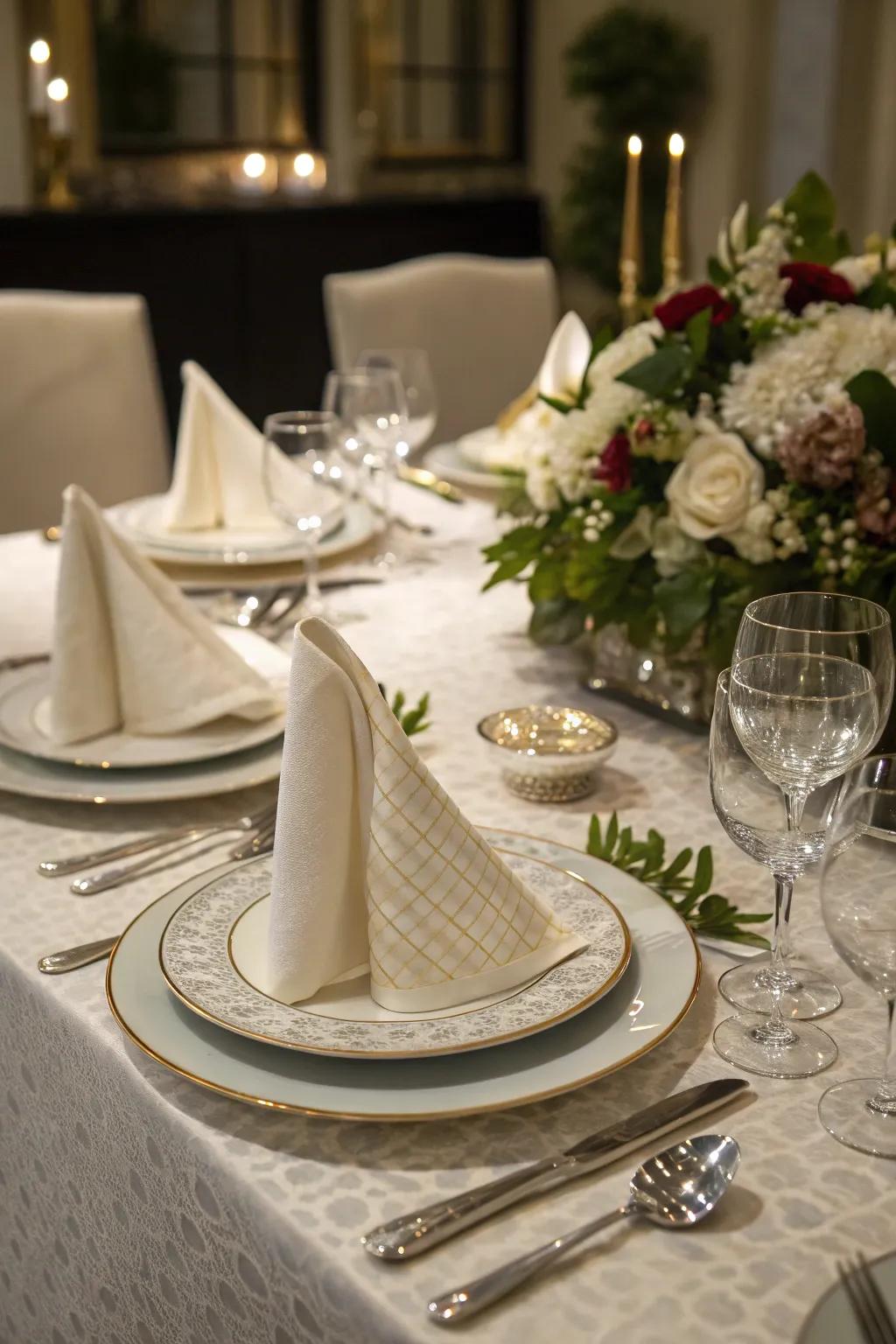 Crystal folds bring accuracy and beauty to your setting.