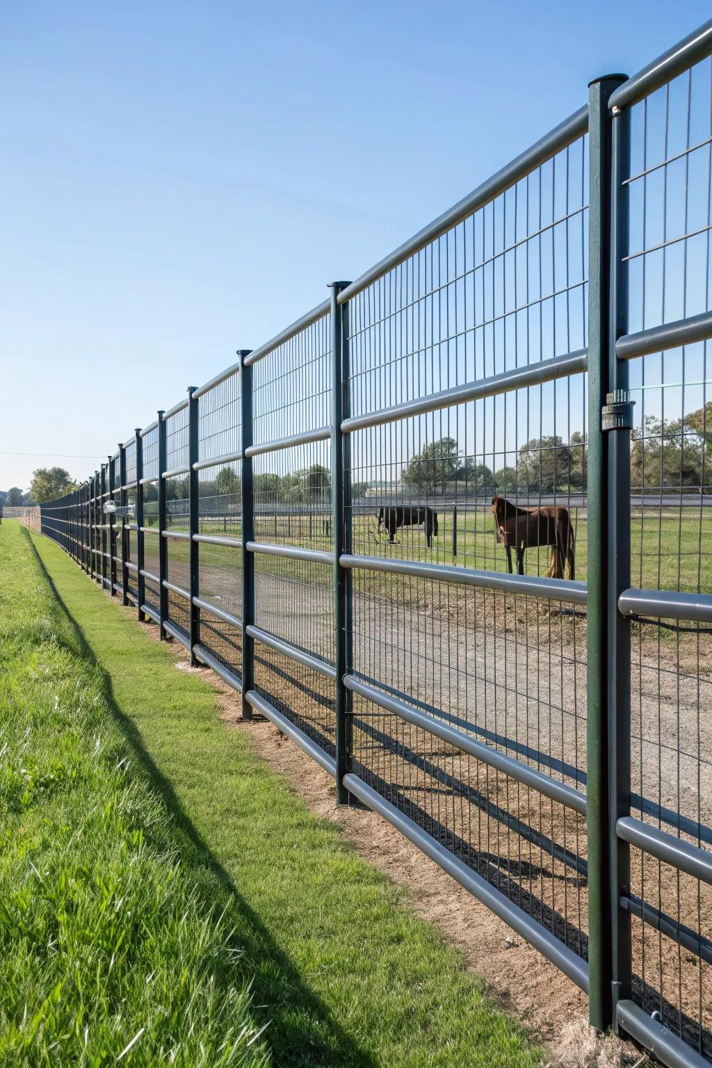 Welded panel fences are engineered for strength and stability.