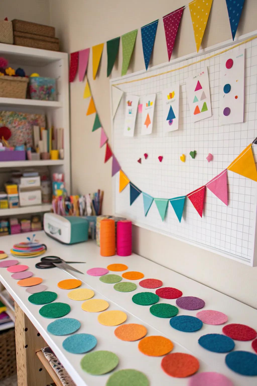There are countless creative options when crafting personalized felt garlands.