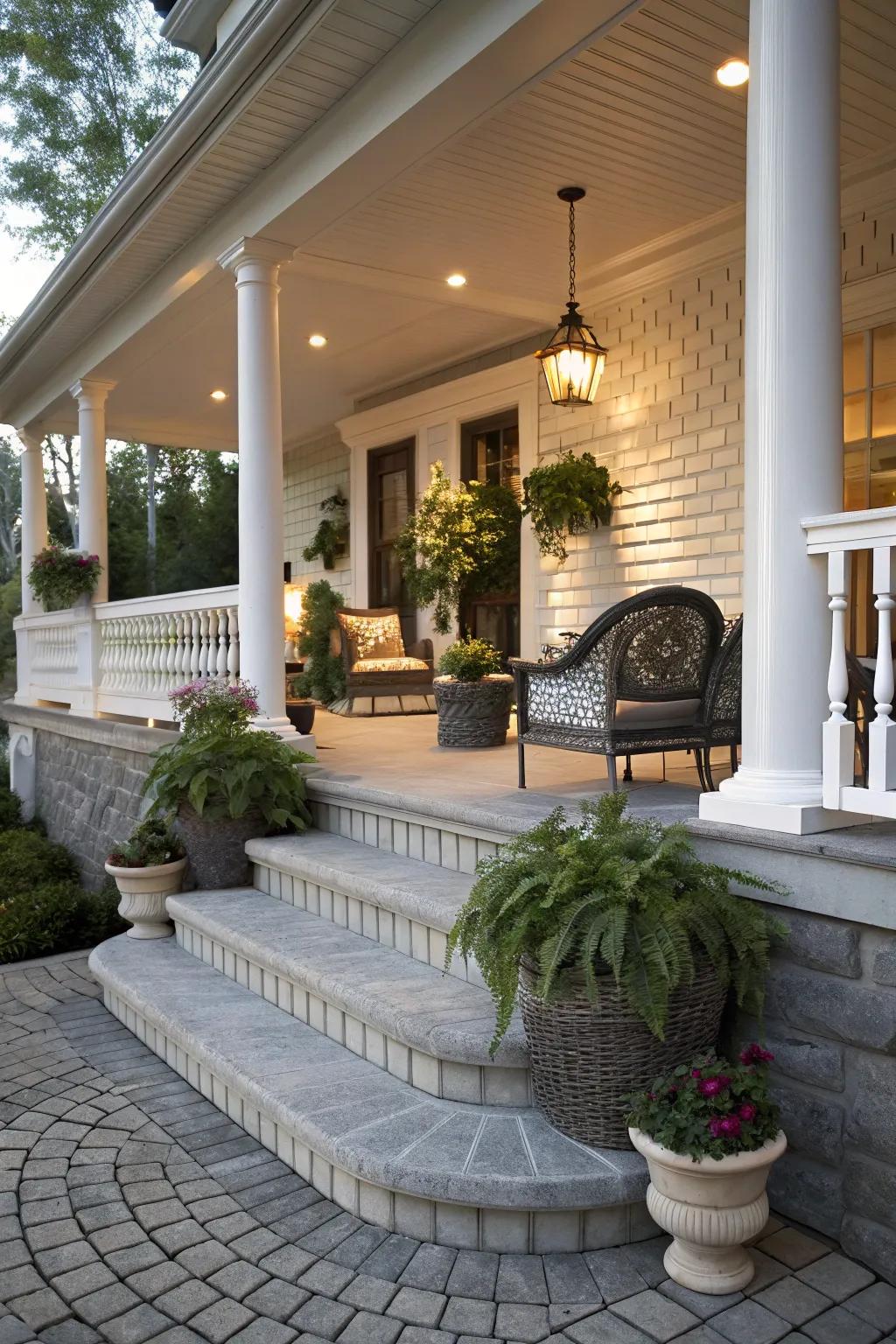 A raised platform adds elegance and depth.