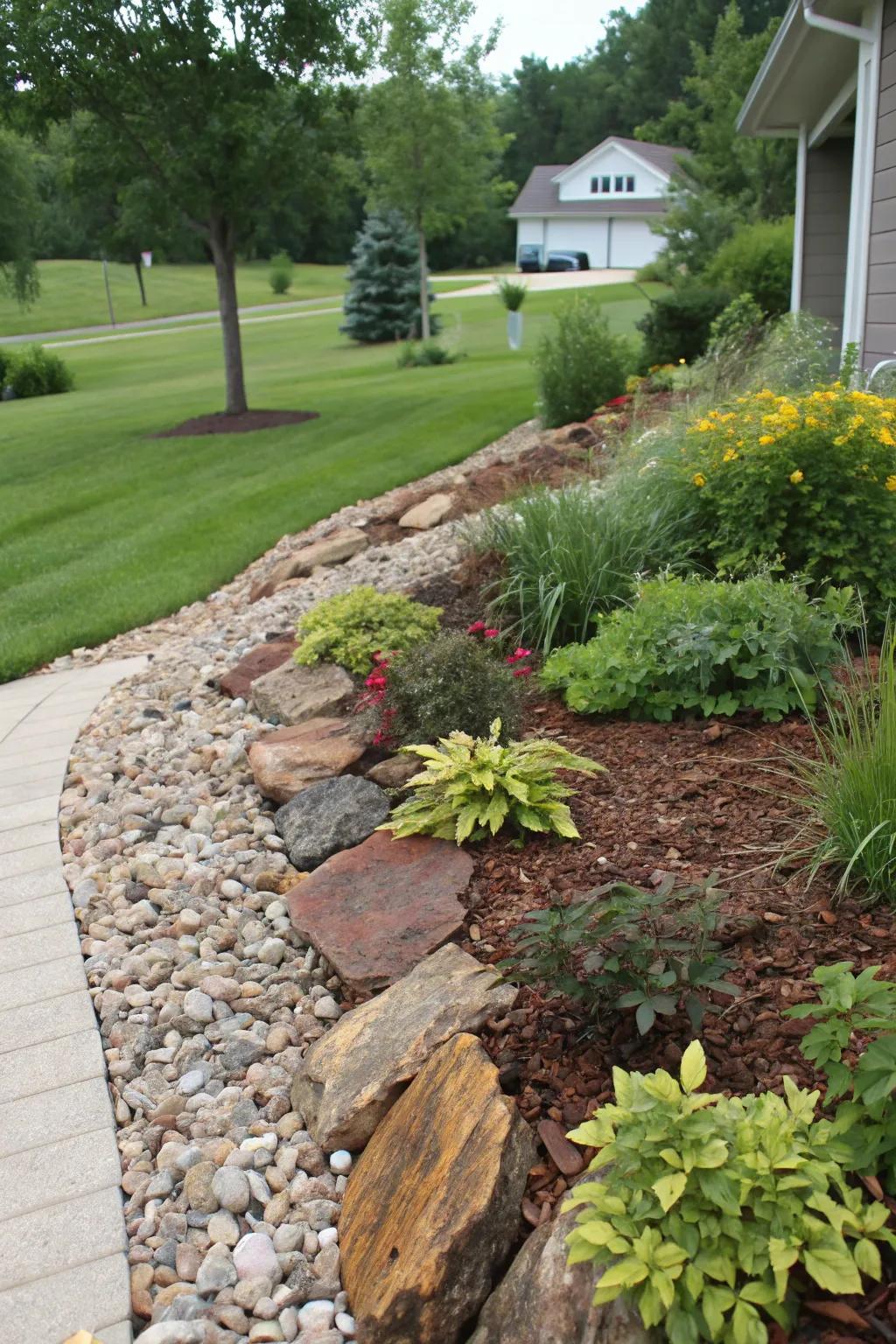 Varied terrain enriches your berm with depth and intrigue.