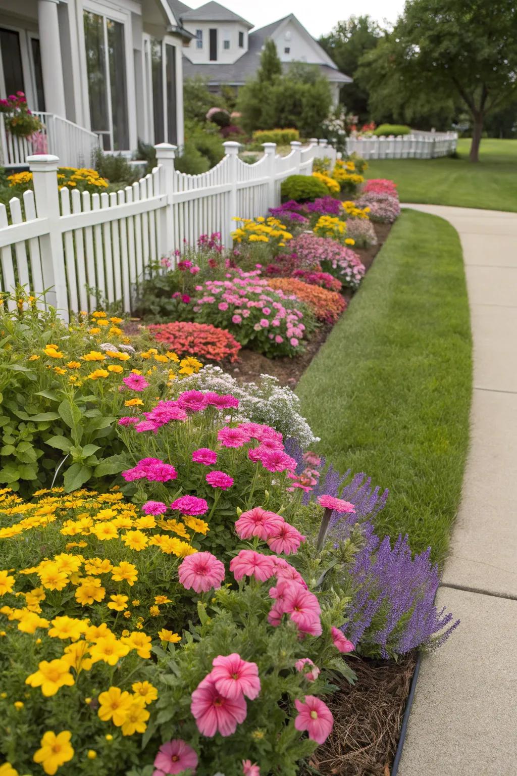 Yearly flowers bestow a splash of seasonal hue to xeriscape gardens.