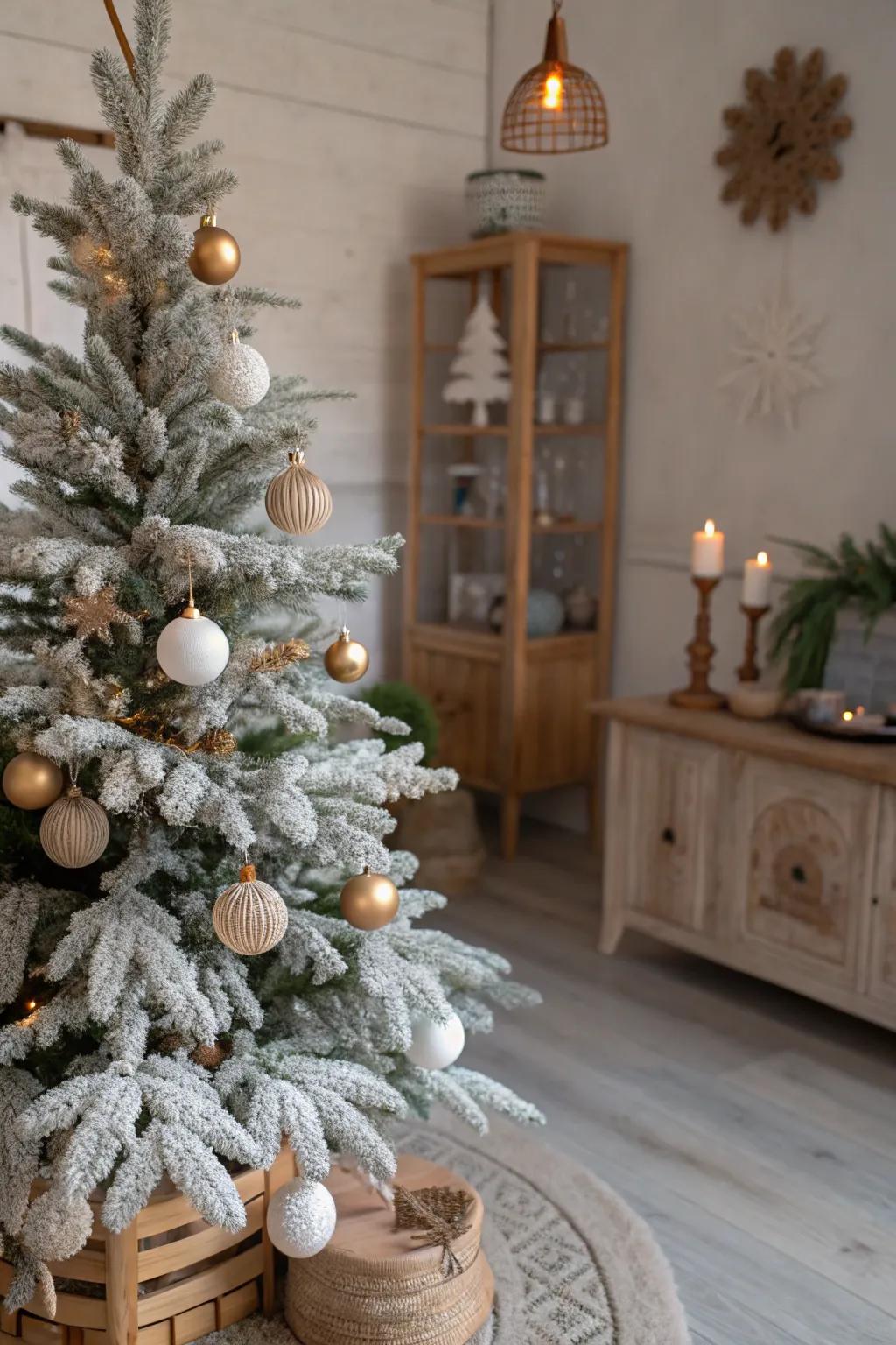 Nordic simplicity shines using timber and snow white embellishments.