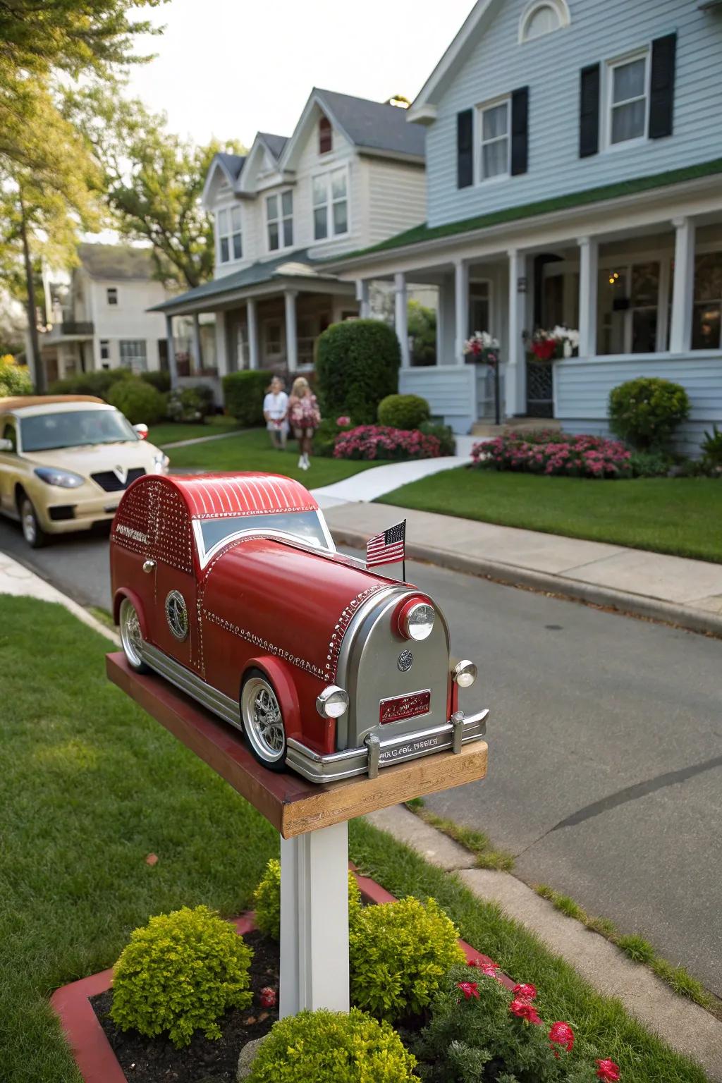 A classic vehicle mailbox igniting the charm of any residence.