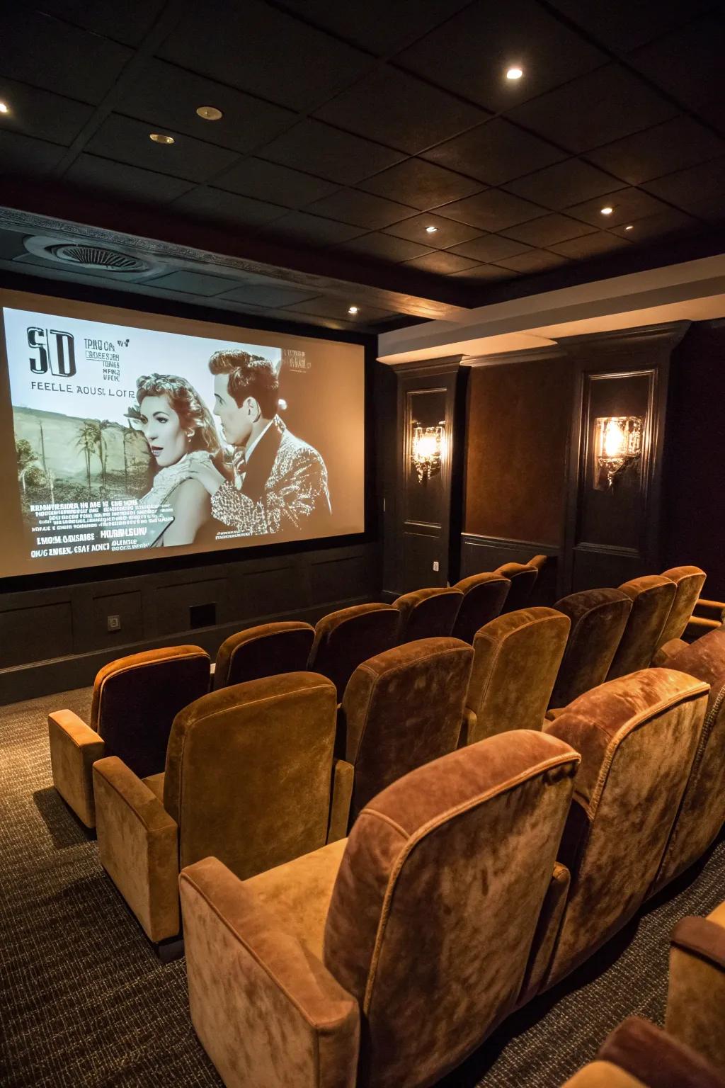Classic cinema seats add a nostalgic cinema touch inside your gaming room.