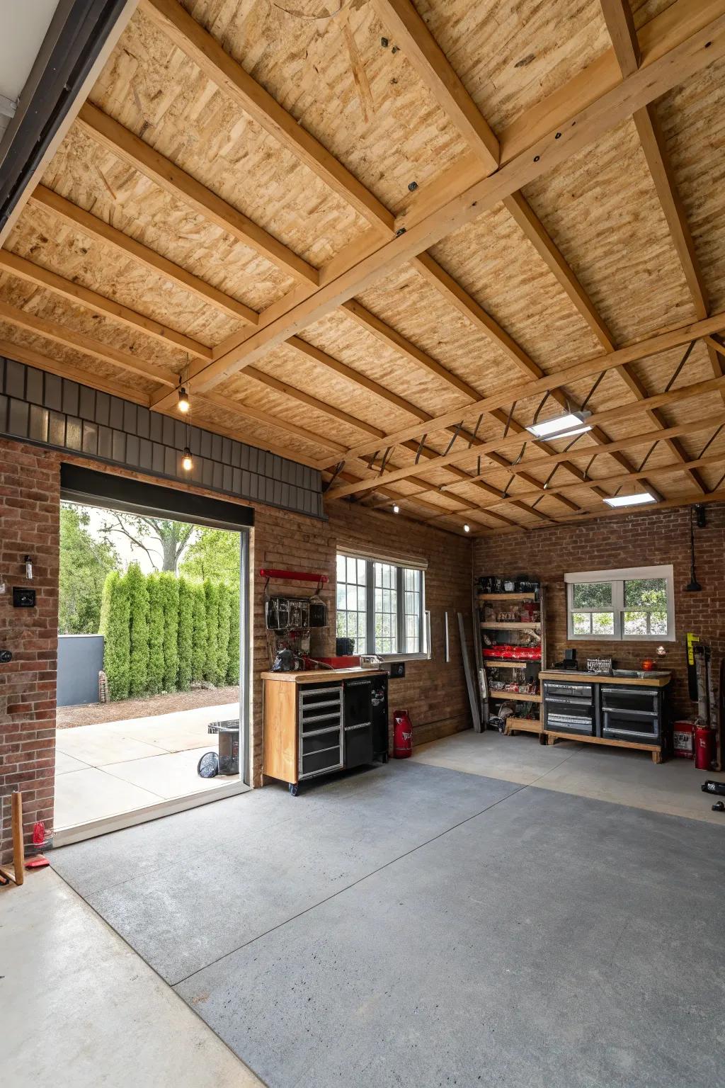 Fiberboard ceilings bring a natural, organic feel.