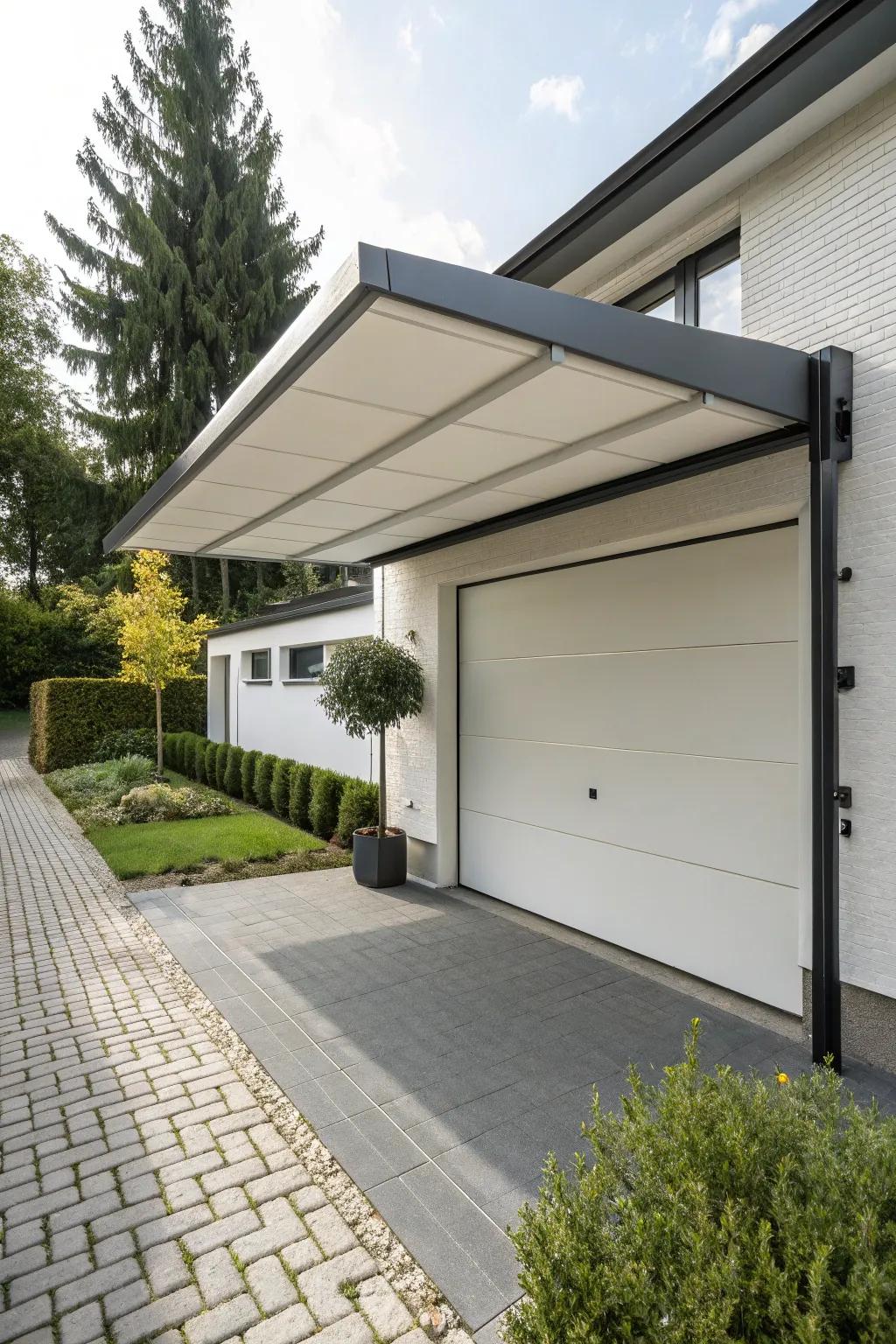 Uncluttered and simple minimalist flat overhead cover.