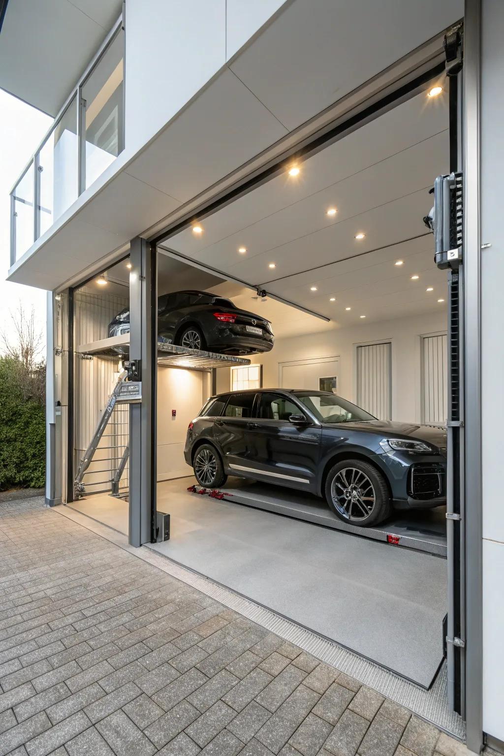 In-ground lifts offer a sleek and unobtrusive garage option.