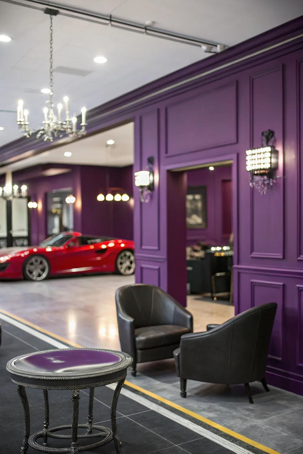 Using elegant purple tones creates a luxurious atmosphere.