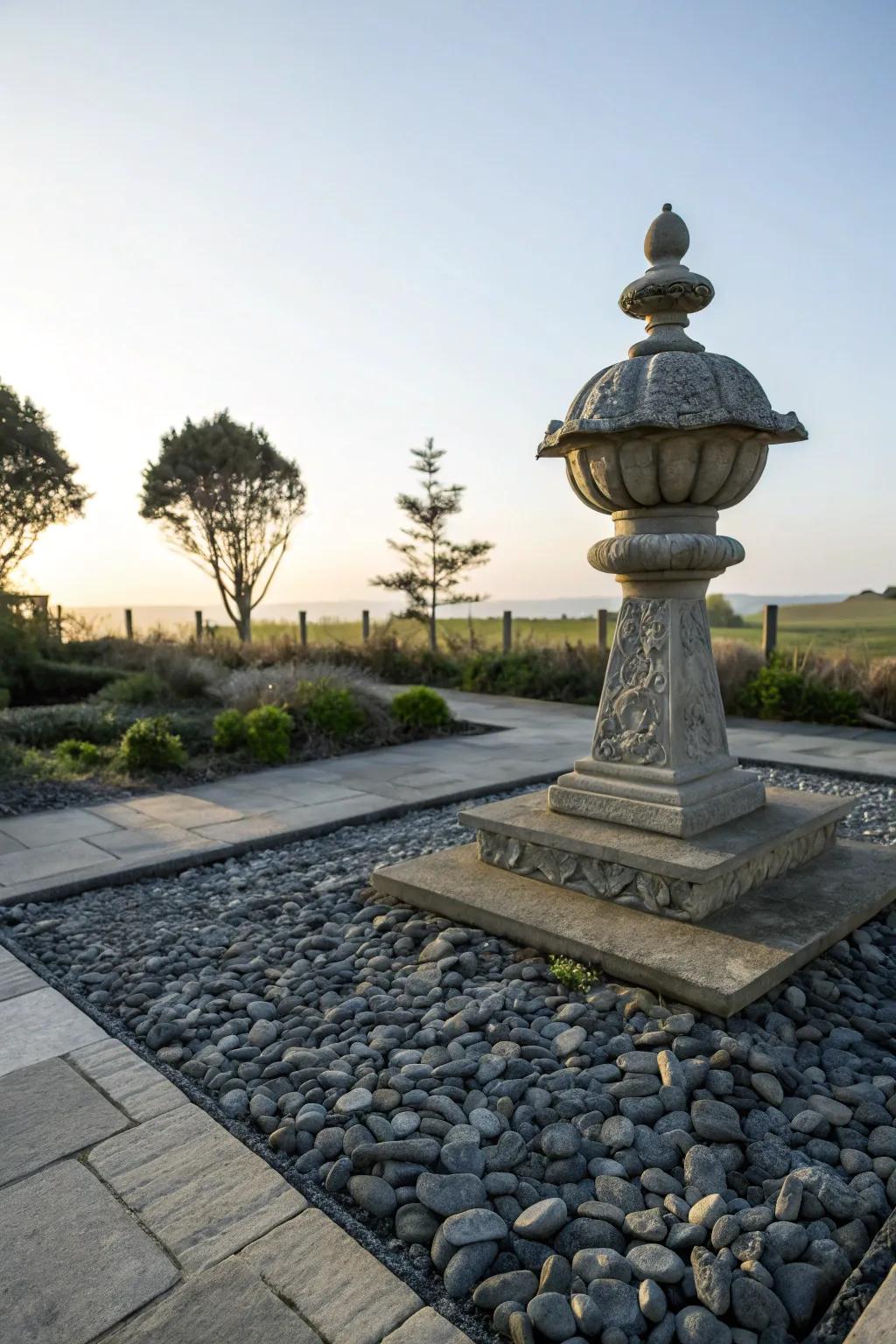 Render your garden art noticeable with a stone fragment pedestal.