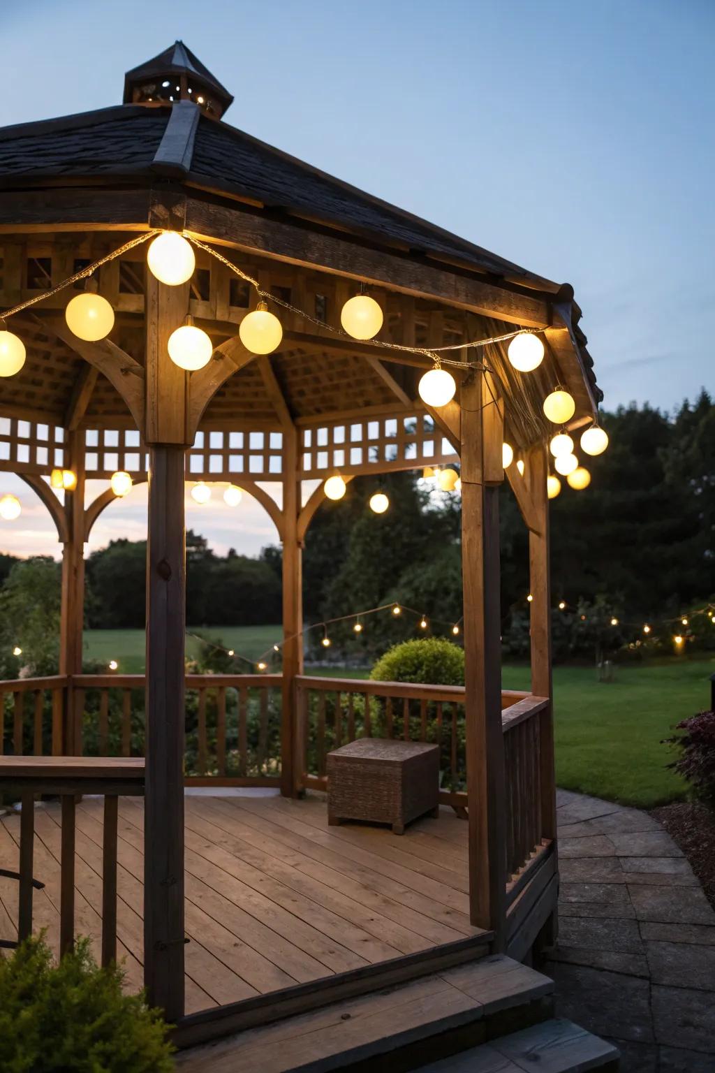 Sphere lights fashioning a balanced and tranquil atmosphere.