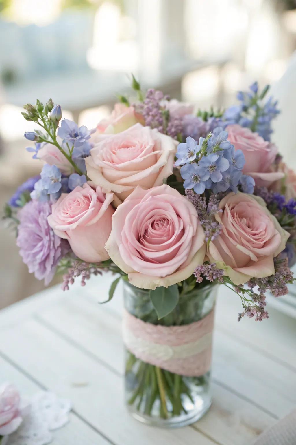 A dreamy gentle arrangement for a gentle and elegant celebration.
