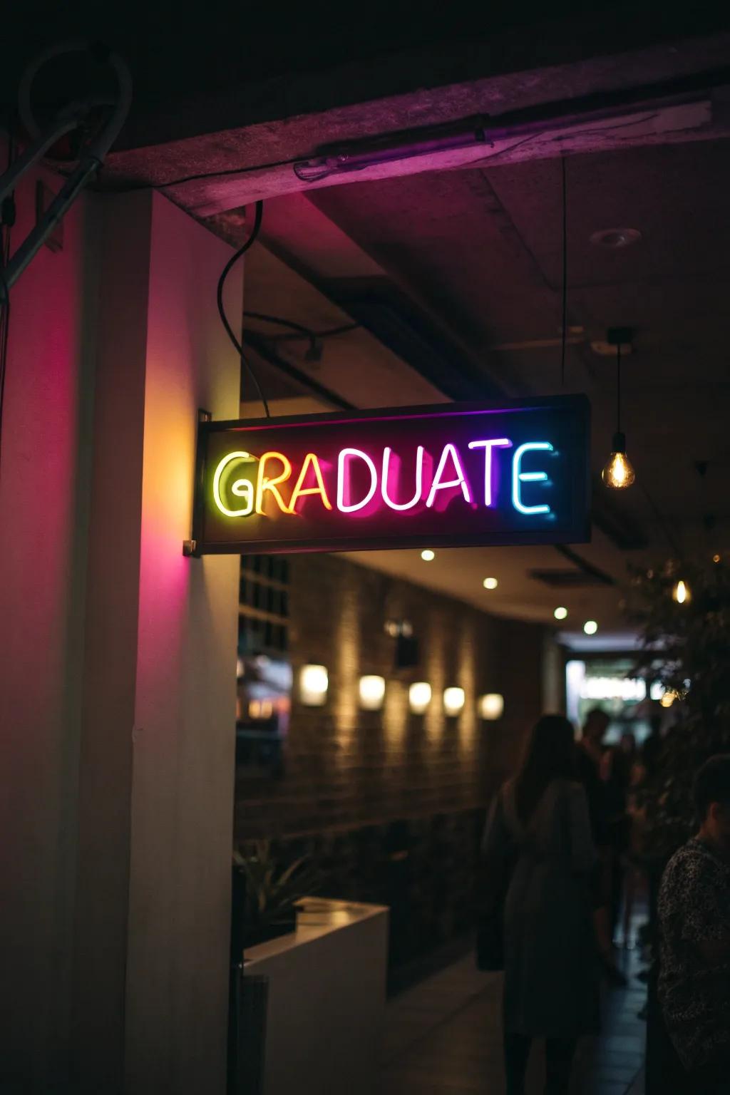 Illuminate the occasion: A custom neon sign adds a personal touch to the celebration.