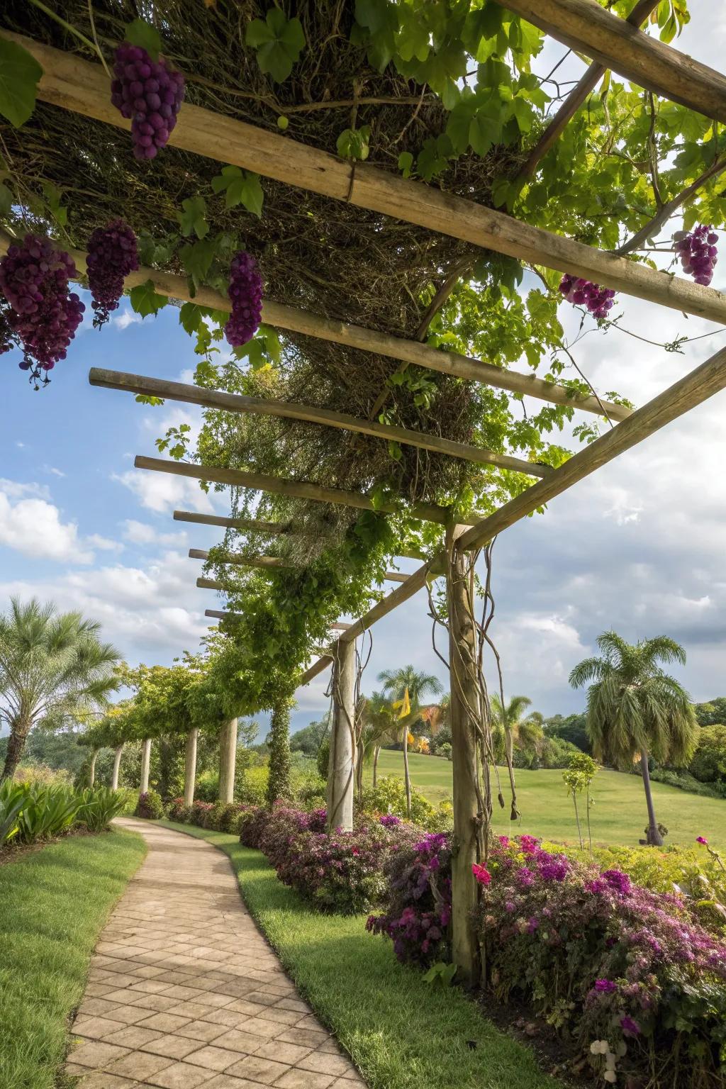 Cane trellises add an exotic and sustainable touch to any garden.