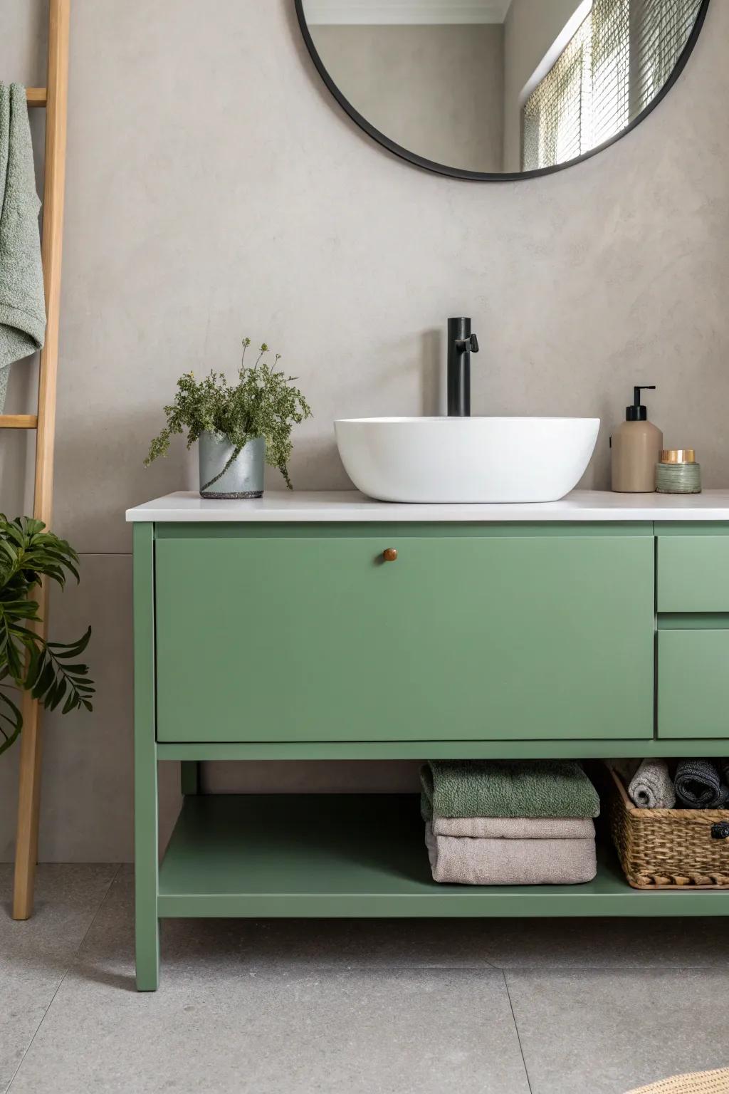 Minimalist design focusing on the green console as the main feature.