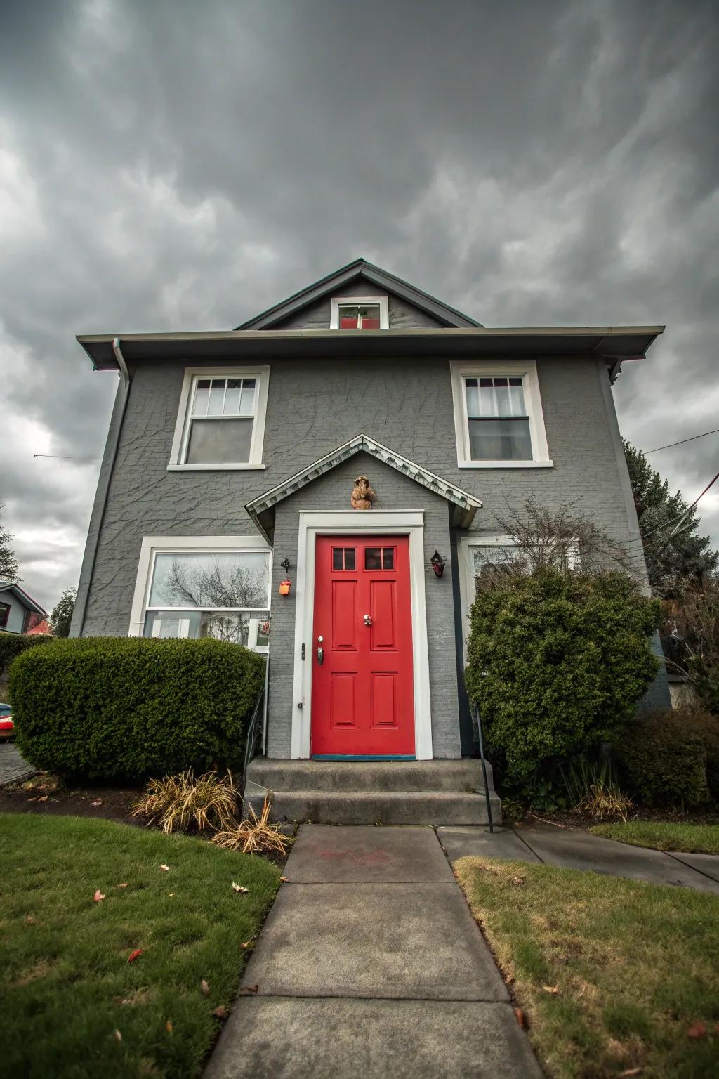 An inviting entrance featuring a burst of color.